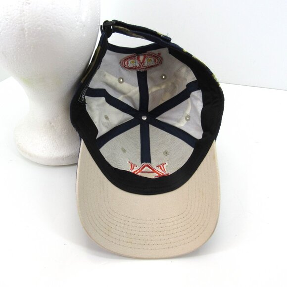 Auburn University Tigers Embroidered Logo Men's Blue Realtree Strap Back Cap Hat - Picture 7 of 8